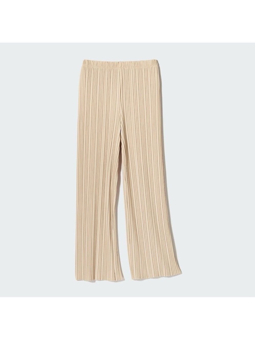 Uniqlo Pleated Straight Pants Beige Size Medium